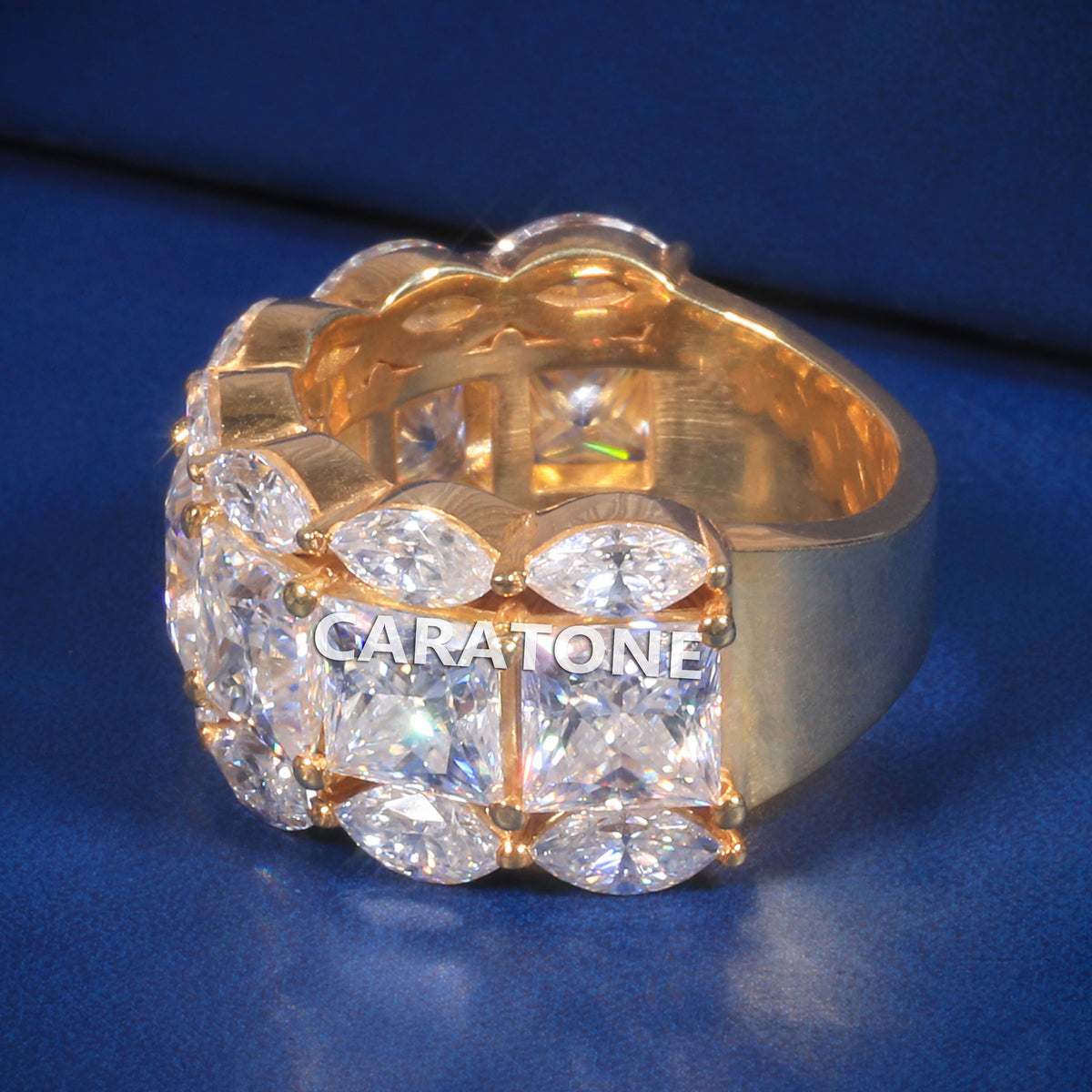 Designer Marquise & Princess Cut Lab Grown Diamond Wide Band Ring