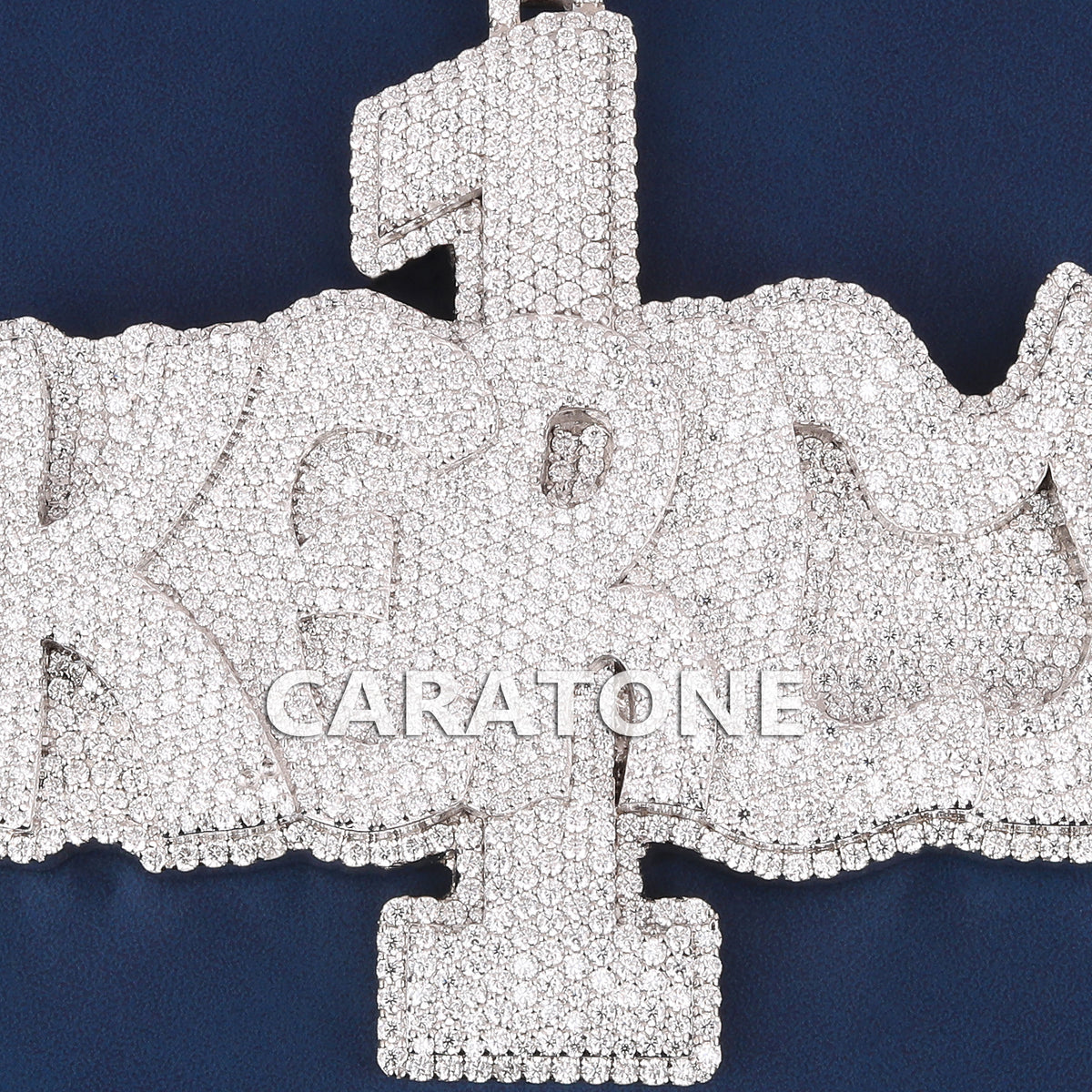Custom Iced Out KGM Hip Hop Pendant with Number 1 Design & Lab Grown Diamonds