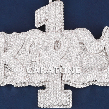 Custom Iced Out KGM Hip Hop Pendant with Number 1 Design & Lab Grown Diamonds
