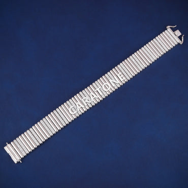 925 Sterling Silver Piaget Tradition Square Cuff Small Diamond Luxury Unisex Bracelet