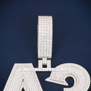 Custom Iced Out A3 Initial Hip Hop Pendant with Lab Grown Diamonds