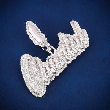 14kt white gold lab diamond pendant for men
