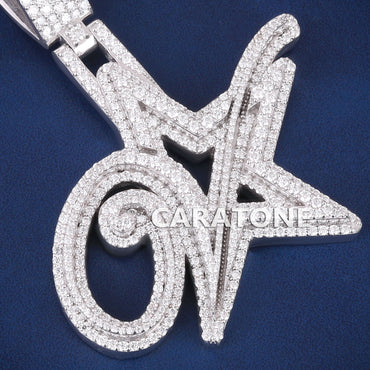 Custom Iced Out A Star Hip Hop Pendant with Lab Grown Diamonds