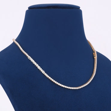 18 Inch 3mm Yellow Gold Tennis Chain Necklace Iced Out Diamonds for Men and Women