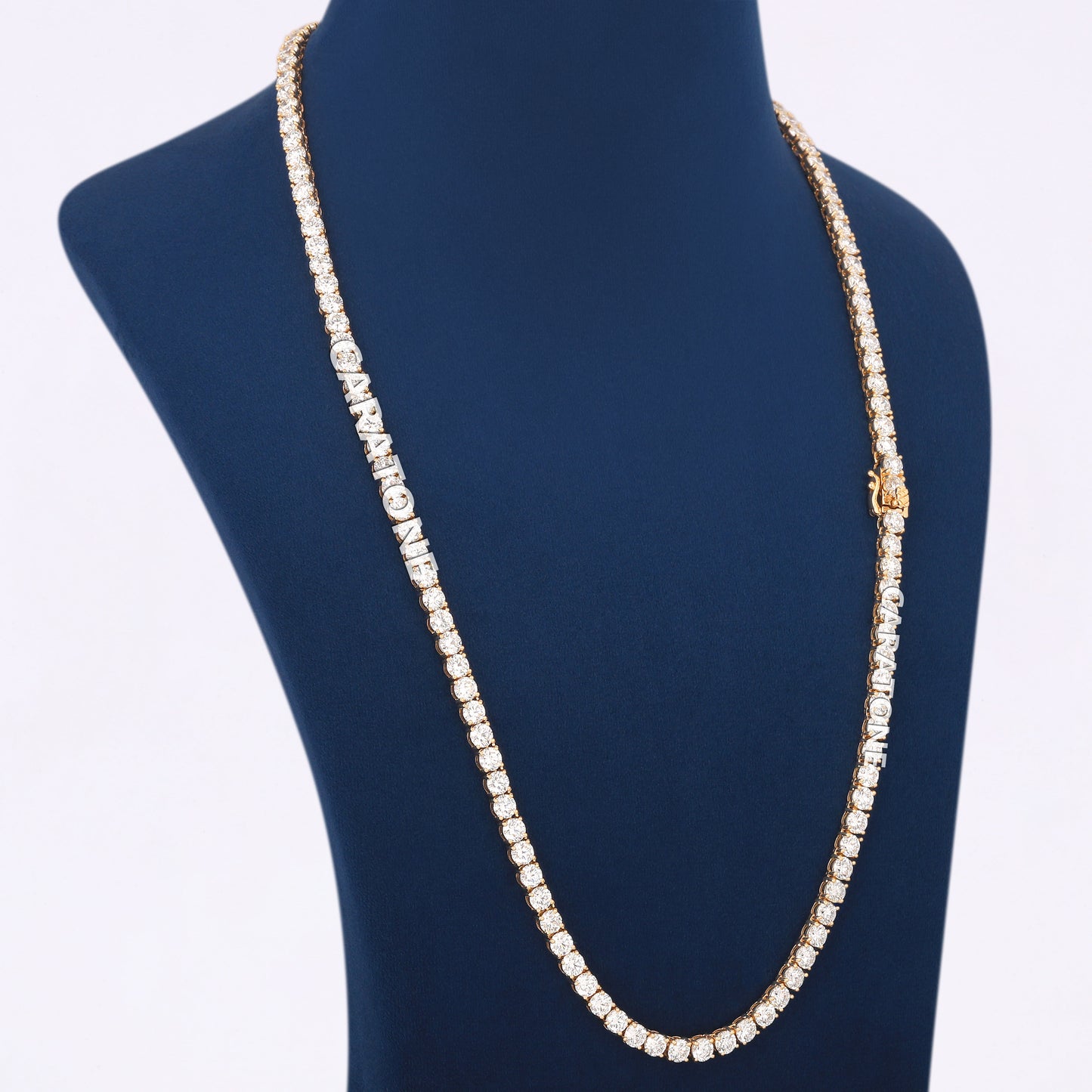 Luxury Custom 24 inch 4.5 mm Tennis Necklace Iced Out with Gold Plating for Men and Women