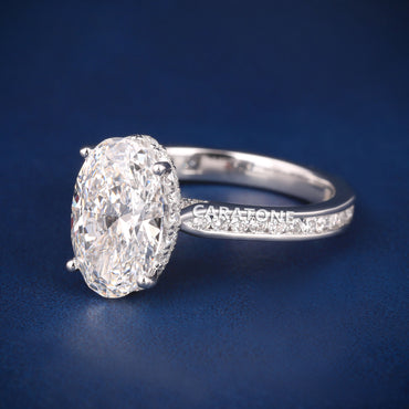 3.5 Ct Oval Cut Lab Diamond Engagement In White Gold Ring For women
