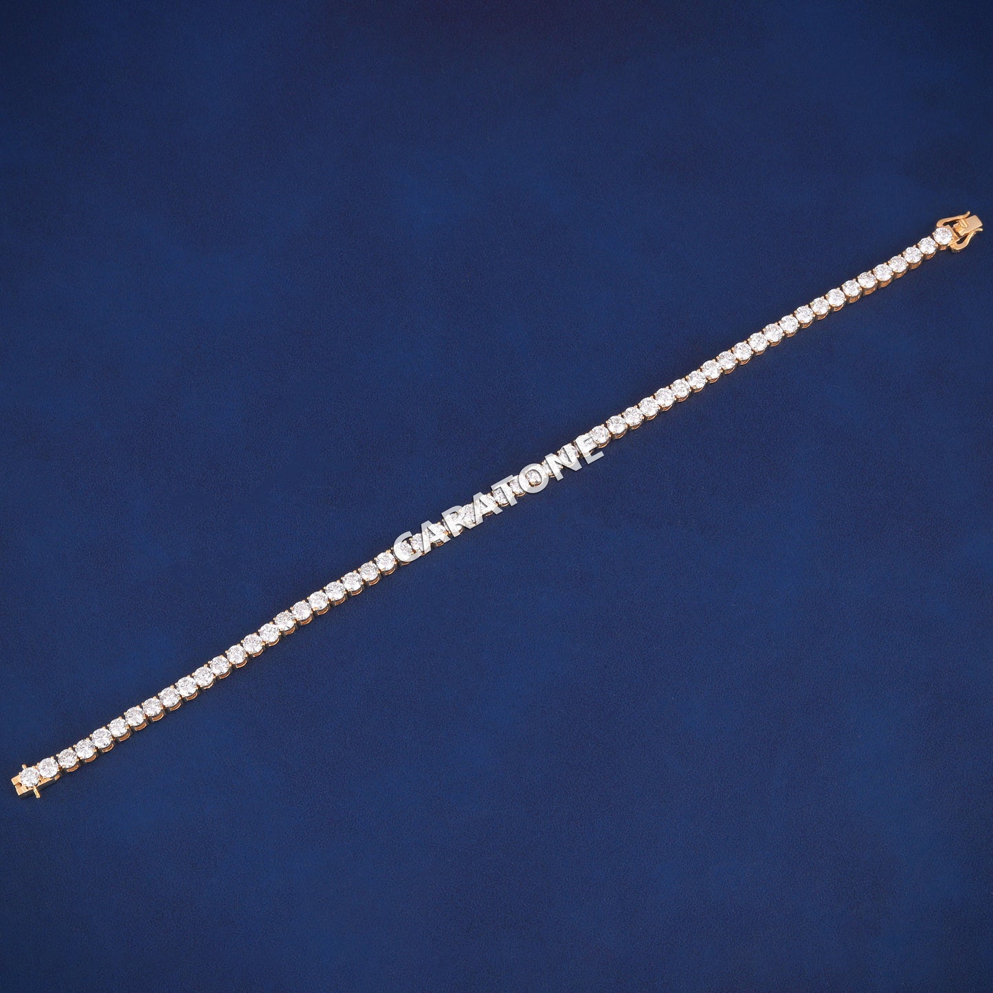 14k Solid Yellow Gold 6CT Mens Tennis Bracelets