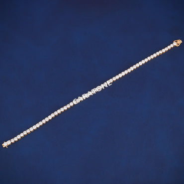 14k Solid Yellow Gold 6CT Mens Tennis Bracelets