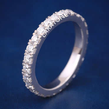 Custom Eternity Bands Round Diamond 14k White Gold Mens Wedding Band with Diamond Full Icy Ring Bands
