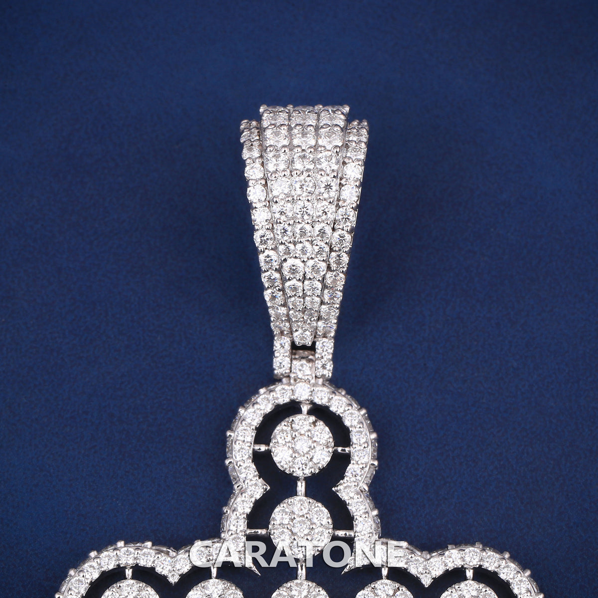 Custom Iced Out Openwork Cross Pendant with Lab Grown Diamonds