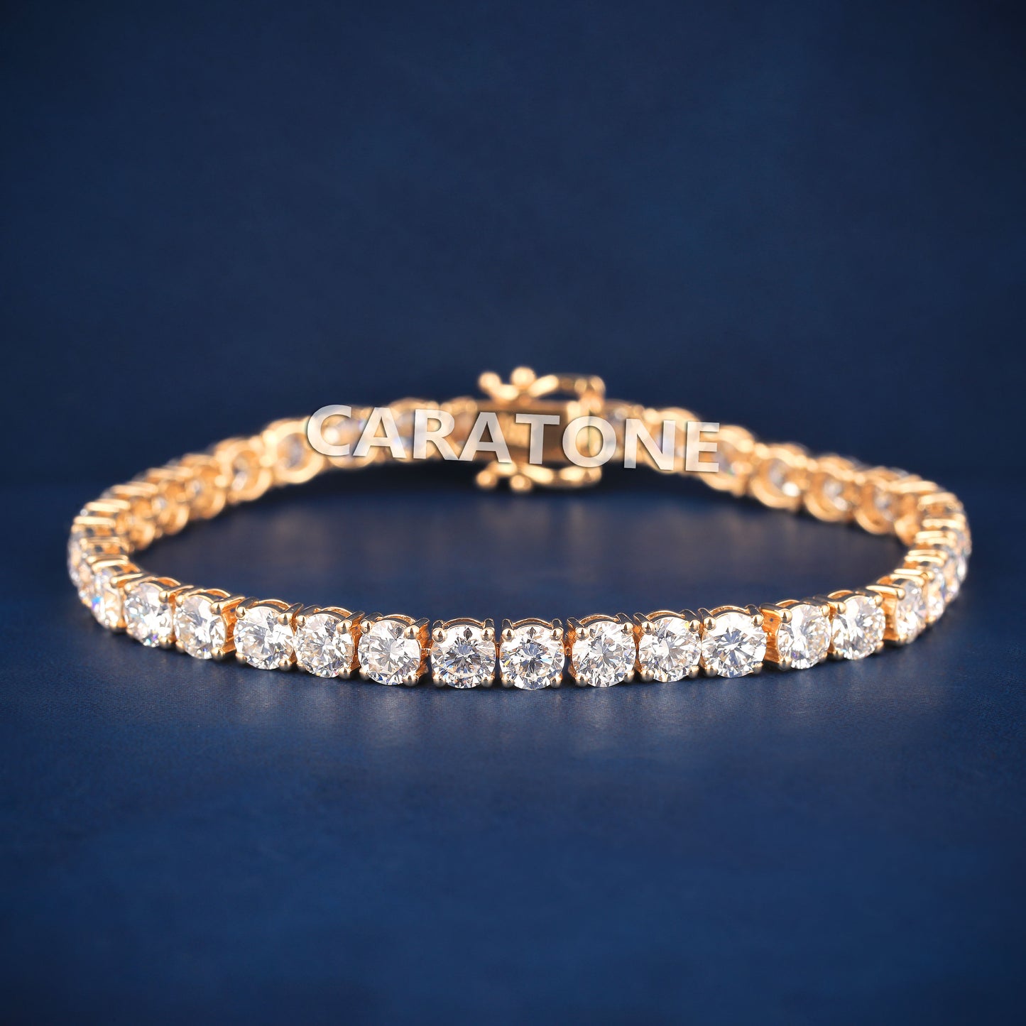 Iced Out Gold Tennis Bracelet for Women with Big Diamonds and Luxury Drip