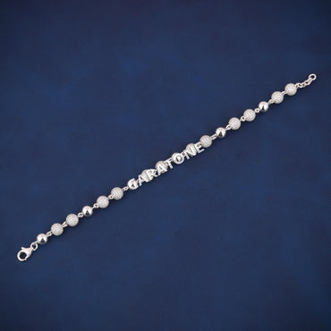 6 Inch 5.5mm Silver Diamond Round Ball Bracelet Iced Out Bead Design for Men & Women