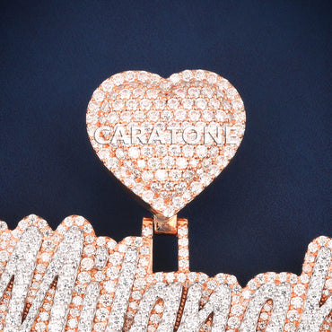 Custom Mariah Signature Style Hip Hop Pendant with Diamond Heart Bail Lab Grown Diamonds