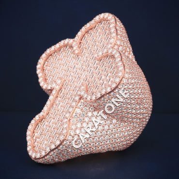 Customise hip hop cross diamond ring in rose gold d vvs clarity