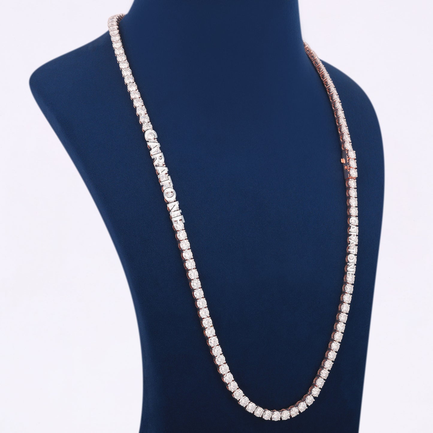 24 Inch 5 mm Rose Gold Diamond Tennis Chain Necklace Elite Drip Collection
