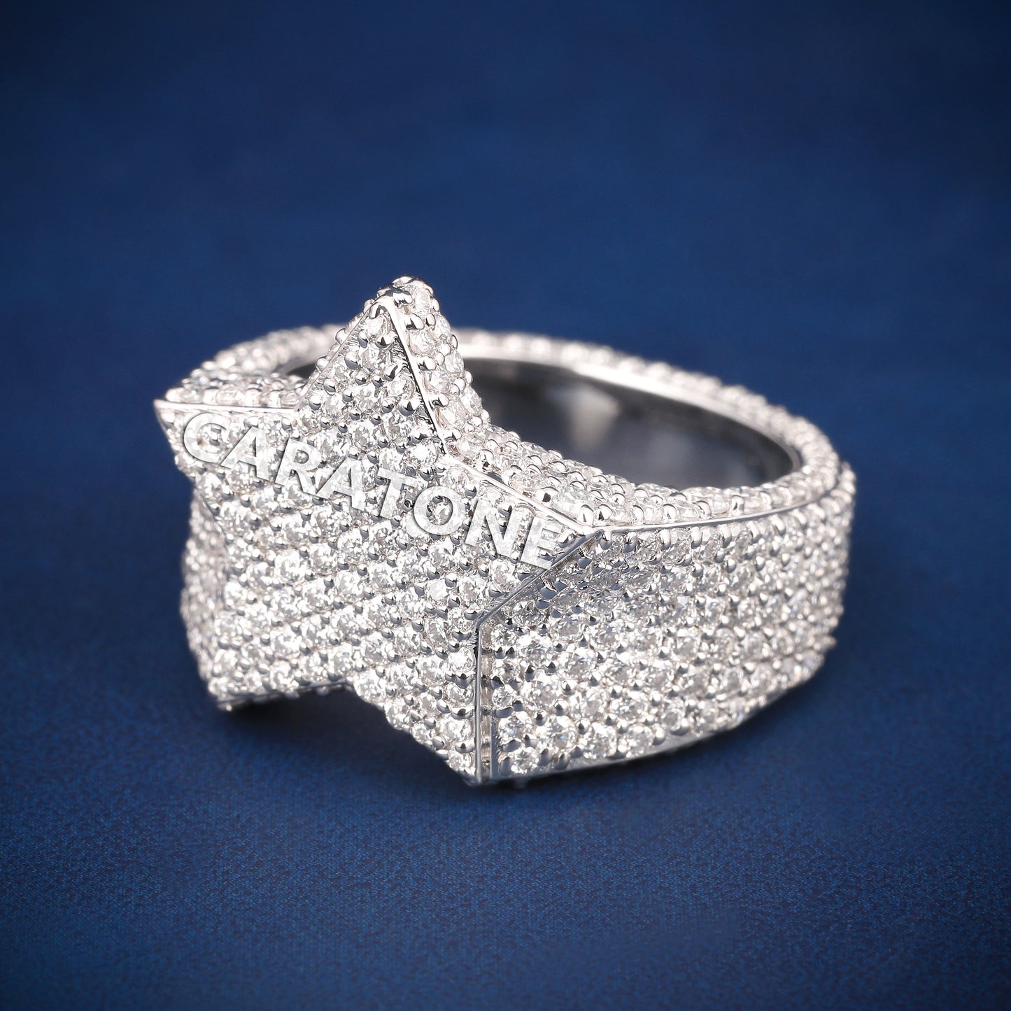 Full white hip hop star ring d vvs clarity diamonds