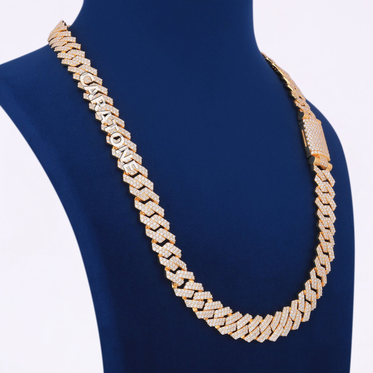 22 inch 14mm Cuban Link Diamond Chain Different types of Necklace Custom Chains Yellow Gold Plated Best Necklace