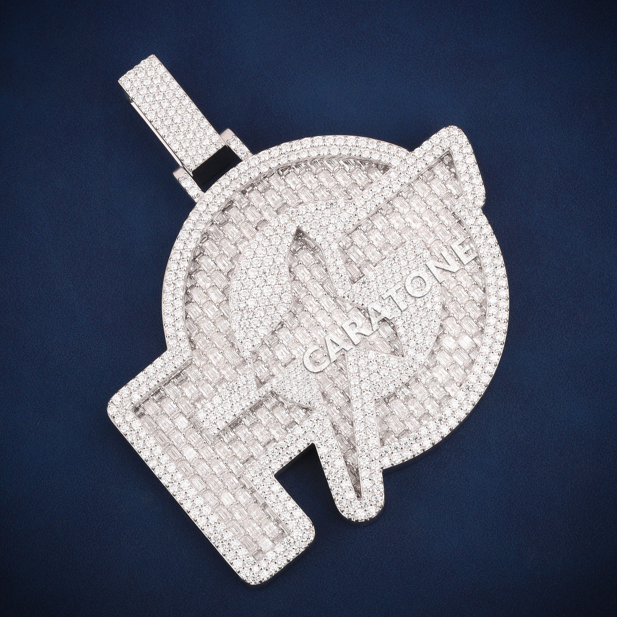 3D AG Monogram Diamond Pendant with Round & Baguette Lab Grown Diamonds