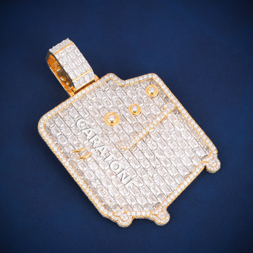 Unique best selling d vvs 14kt two tone gold lab pendant