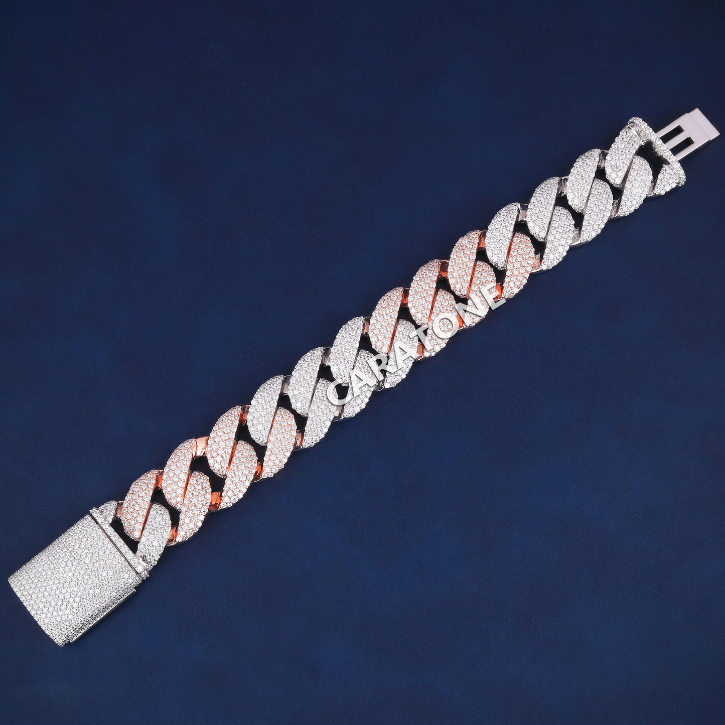 Cuban link diamond bracelet fashion game accessory in 14 kt gold lab diamonds