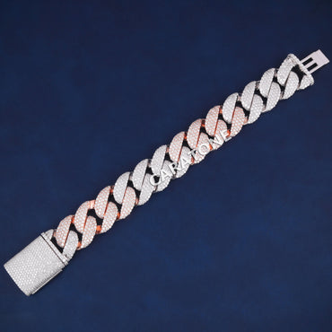 Cuban link diamond bracelet fashion game accessory in 14 kt gold lab diamonds