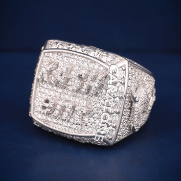 Customise hip hop ring in silver d vvs diamonds