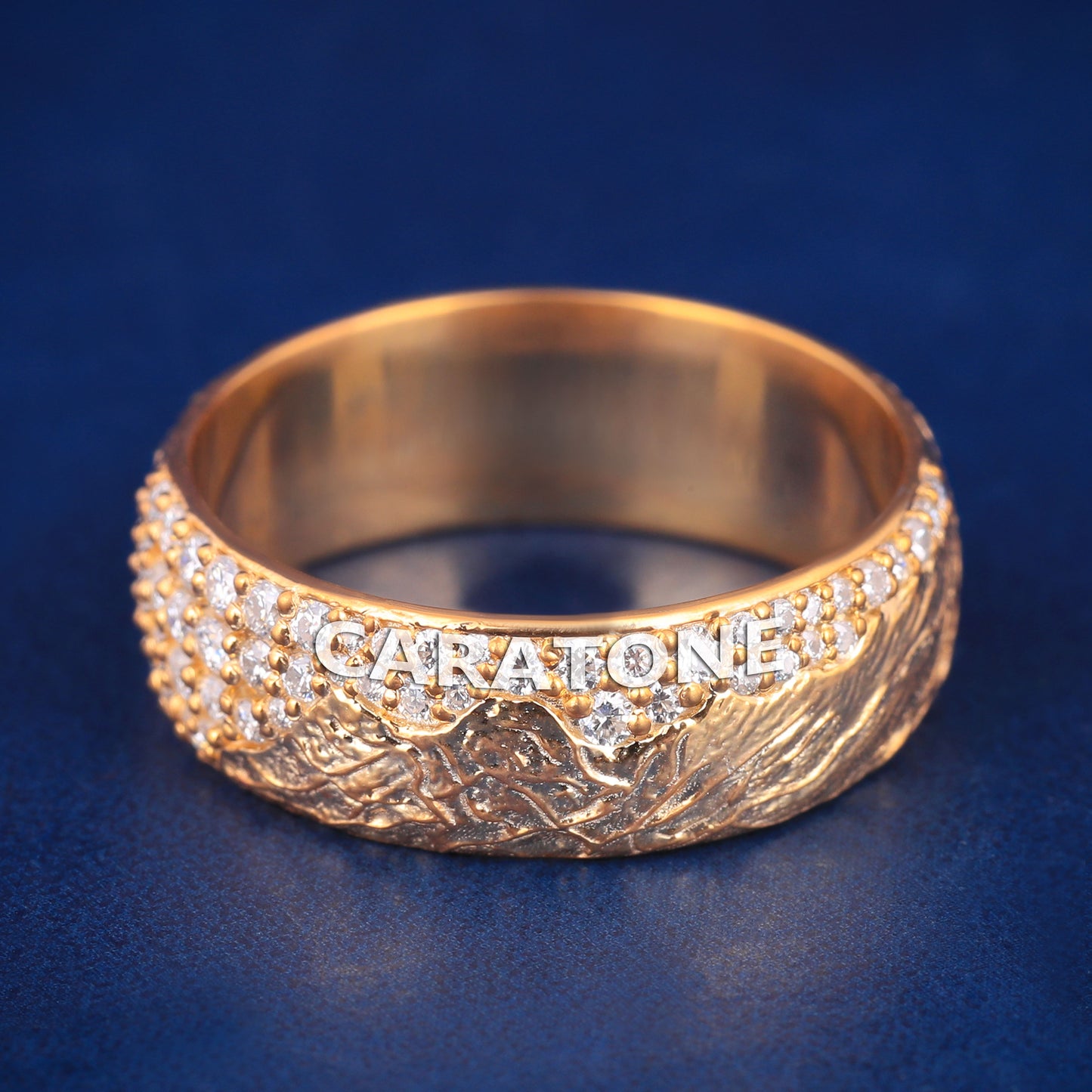 14kt Gold with Lab-Grown Diamond VVS Clarity Band for Him