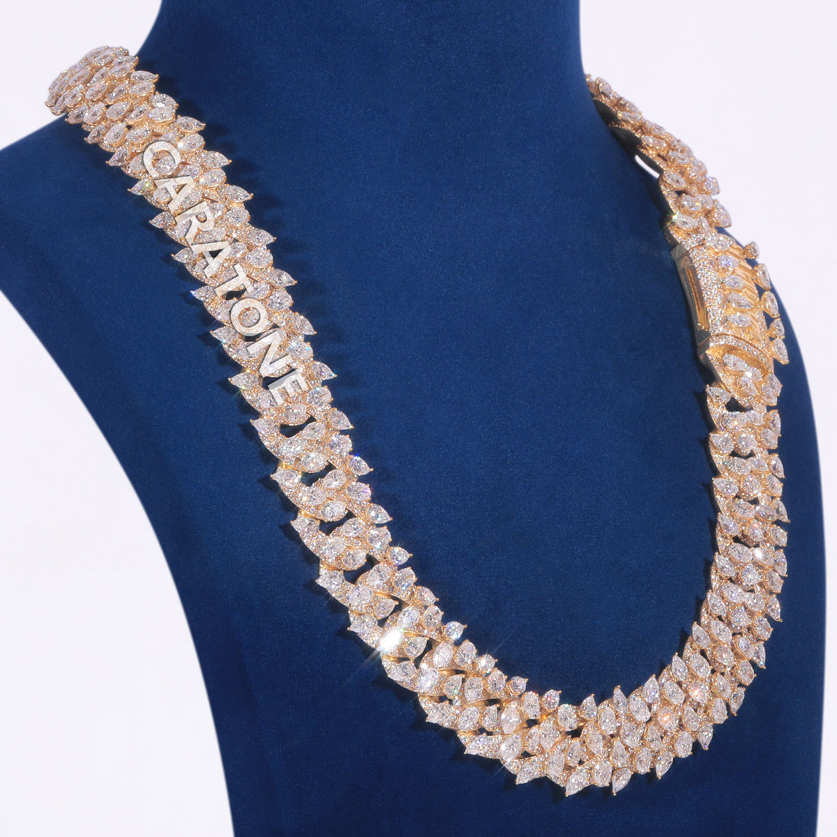 22 Inch 18 MM Signature Custom Cuban Chain Yellow Gold Tone