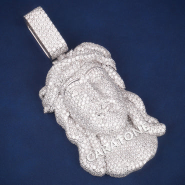 Custom Iced Out 3D Jesus Face Hip Hop Pendant with Lab Grown Diamonds