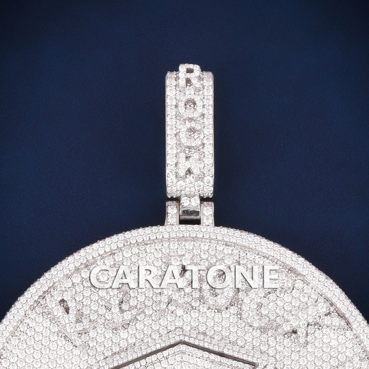 Custom Iced Out House Logo Round Hip Hop Pendant with Lab Grown Diamonds