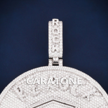 Custom Iced Out House Logo Round Hip Hop Pendant with Lab Grown Diamonds
