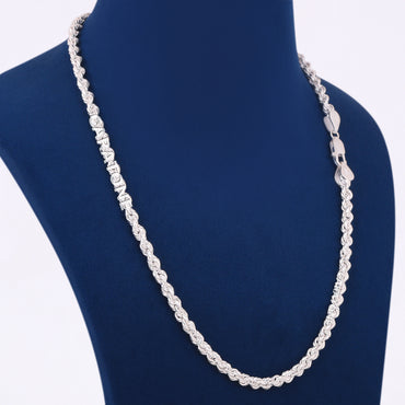 Buy 5mm 925 Sterling Silver Heavy Rope Chain Necklace in Mens Womens 20 inch Iced Gold Rope Chain Necklace