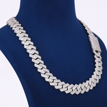 Customize Hip Hop Chains 22 inch 16mm Silver VVS Diamond Most Expensive Gold Chain in the World
