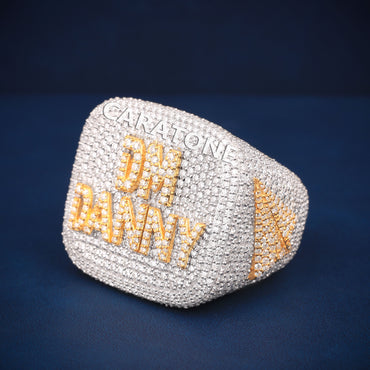 Custom name and logo designer hip hop diamond ring