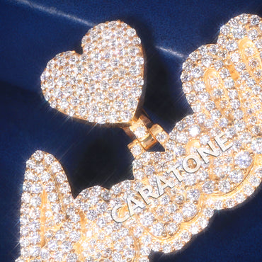 Custom Iced Out Adore Me Script Name Hip Hop Pendant with Lab Grown Diamonds