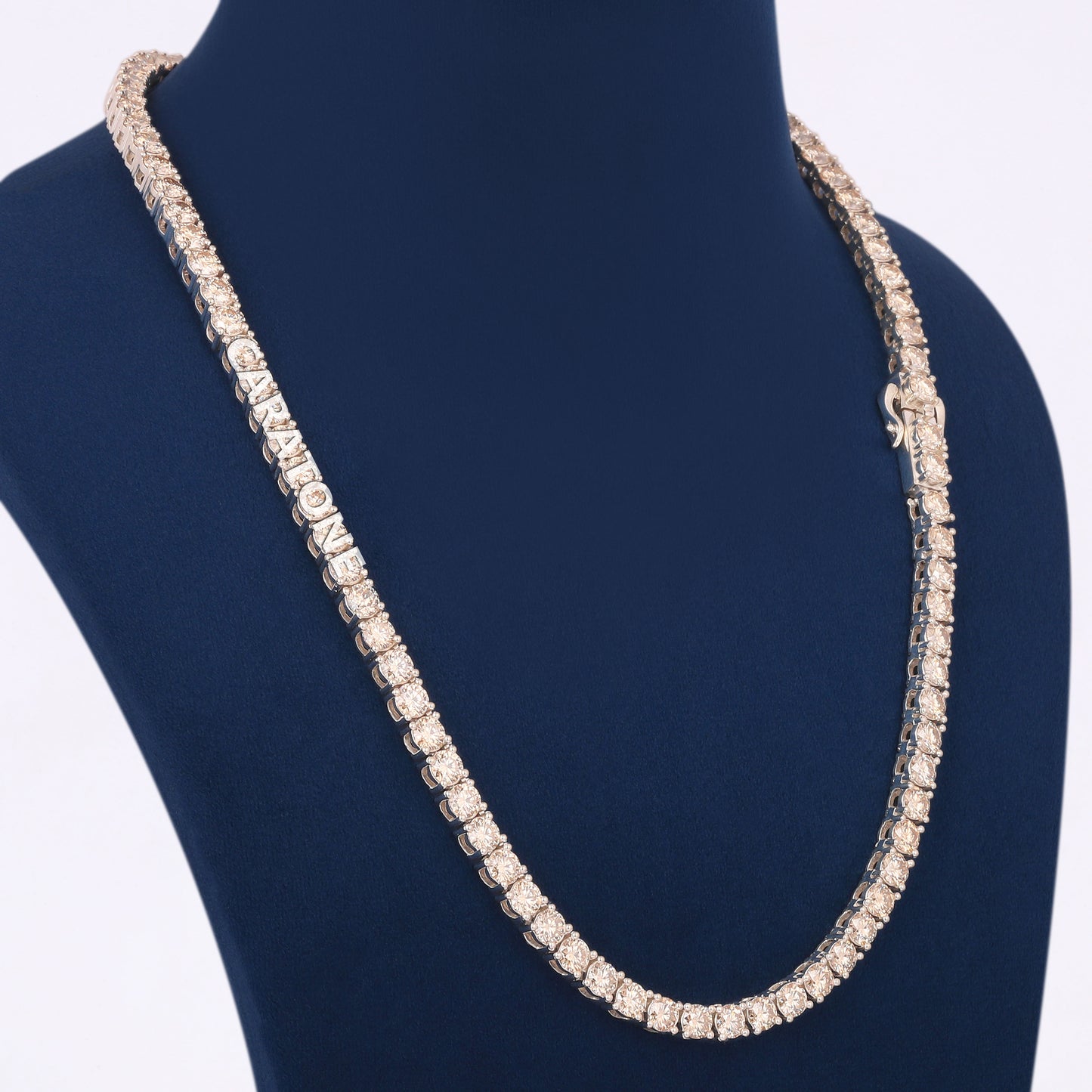 VVS Diamond Tennis Chain 20 Inch 5 mm White Gold Iced Out Urban Royal Jewelry