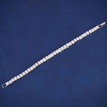 7 inch 5mm Princess Cut Diamond 925 Sterling Silver Custom Luxury Tennis Bracelets for Unisex
