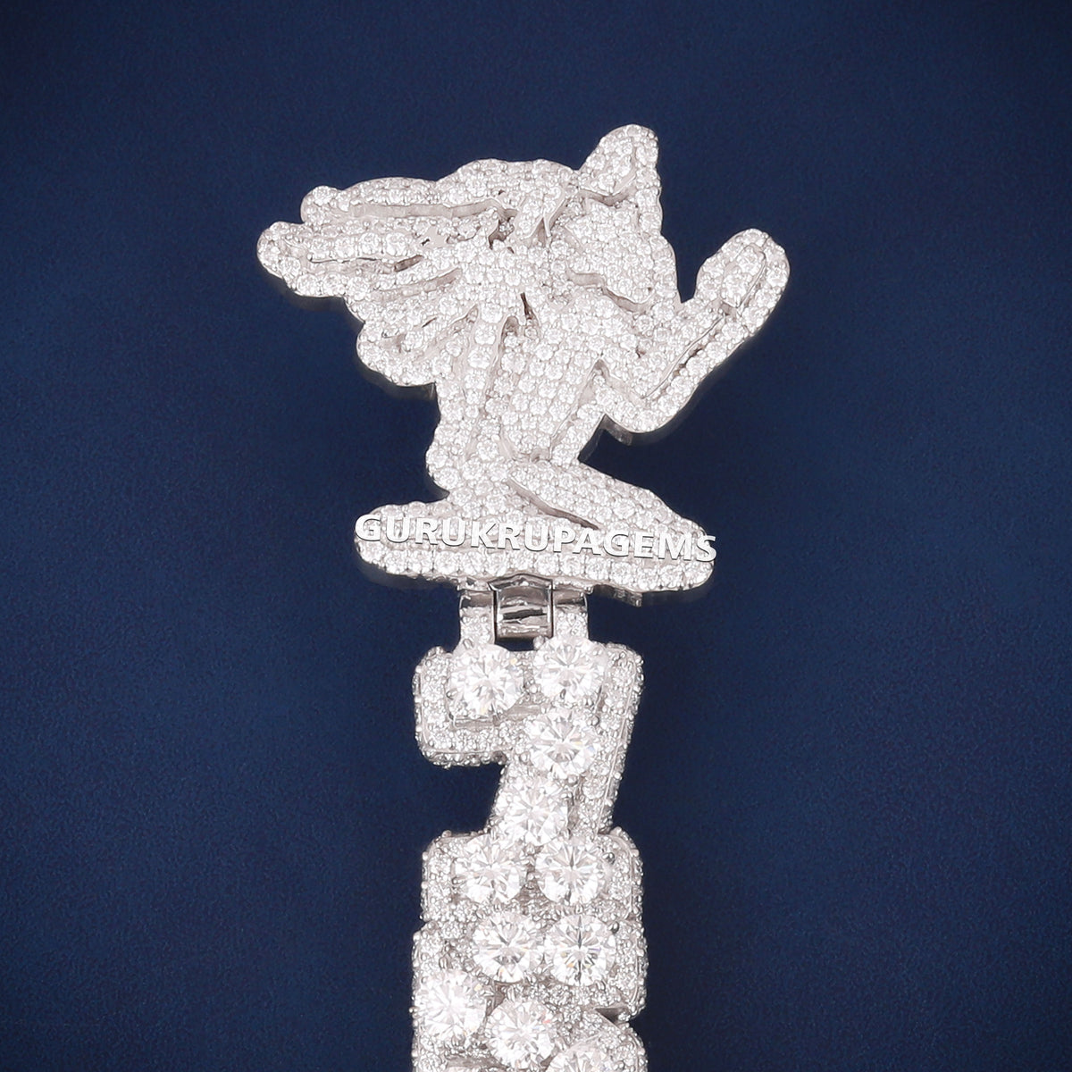 3D Stacked Diamond Letter Pendant with Custom Logo Bail Lab Grown Diamonds