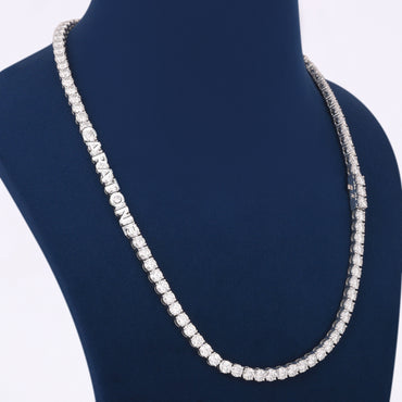 20 Inch 5mm White Gold Diamond Tennis Chain Necklace with Frozen Style