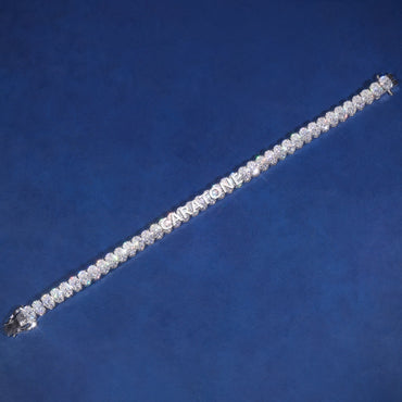 Premium White Gold Plated Oval Brilliant Cut Lab Grown Diamond Eternity Tennis Bracelet