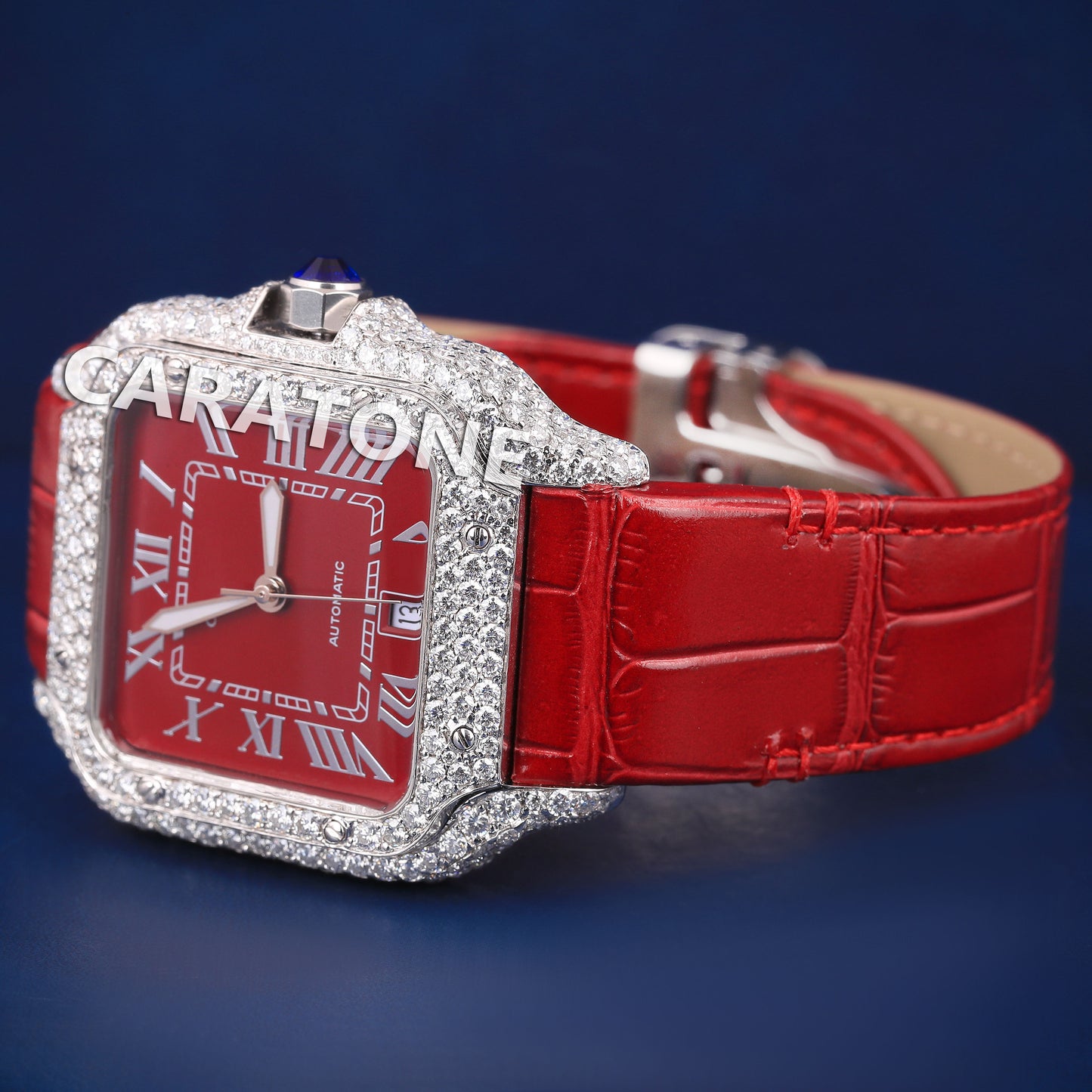 Womens Ice Watches Red Rubber Strap with Dial Stainless Steel New Unique Watches Unisex