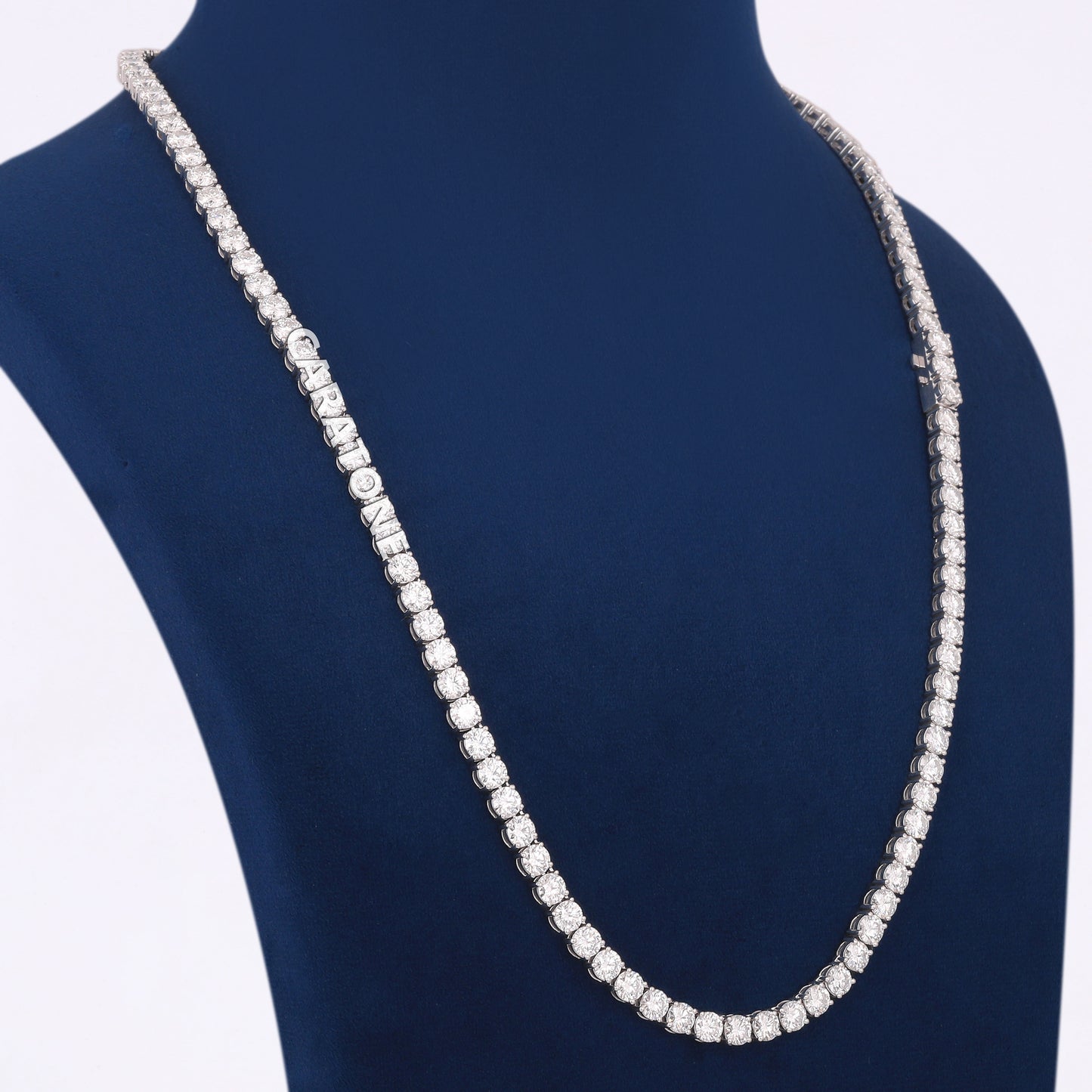 Unisex 24 Inch 5mm Silver Diamond Tennis Chain Necklace Iced Out Jewelry for Rapper Look
