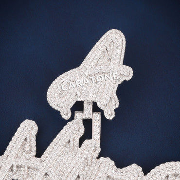 Custom Iced Out Dripping Script Name Hip Hop Pendant with Lab Grown Diamonds