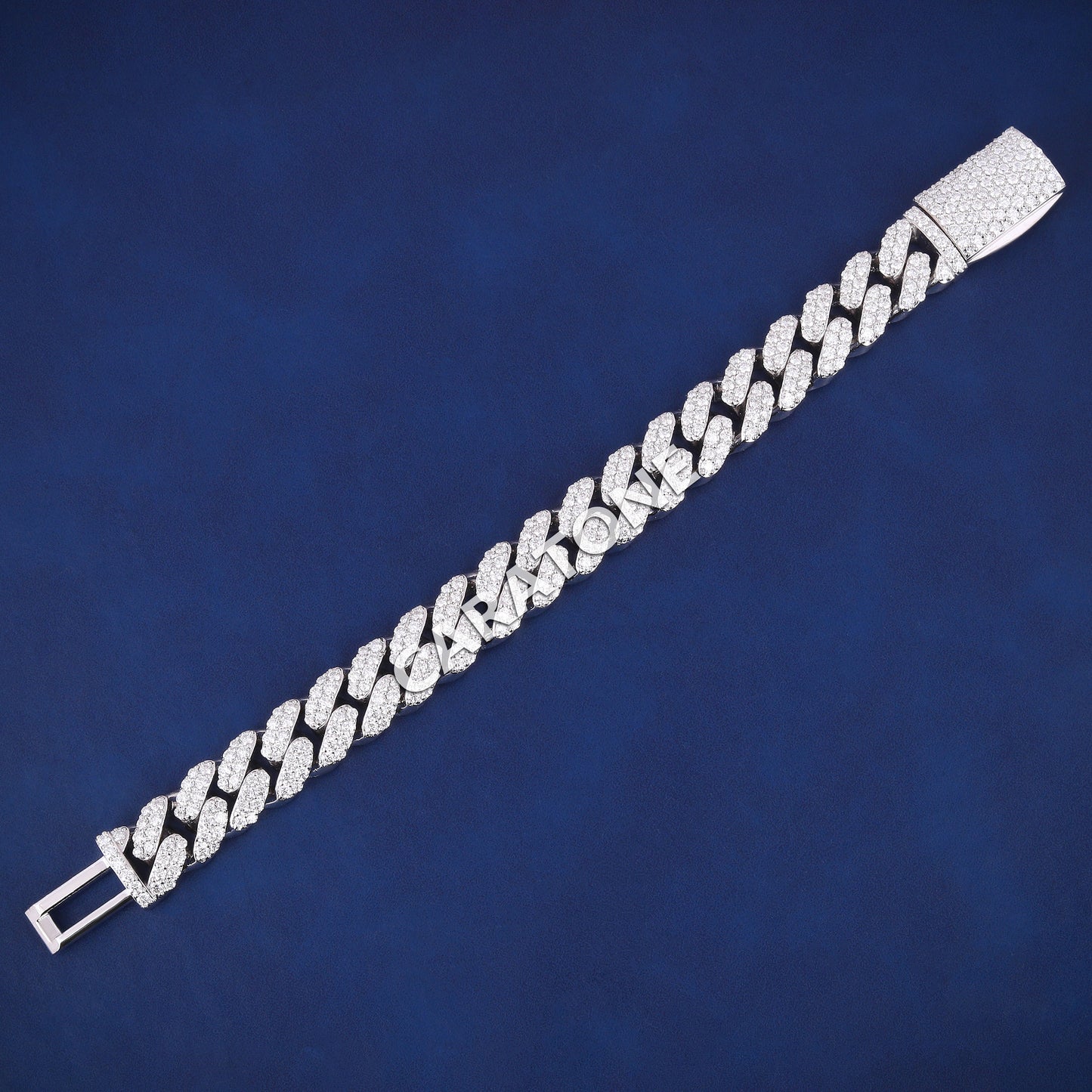 Mens Miami Cuban Link Bracelet Real Icy 925 Silver HEAVY 13mm Iced Out Diamonds HipHop for Mens