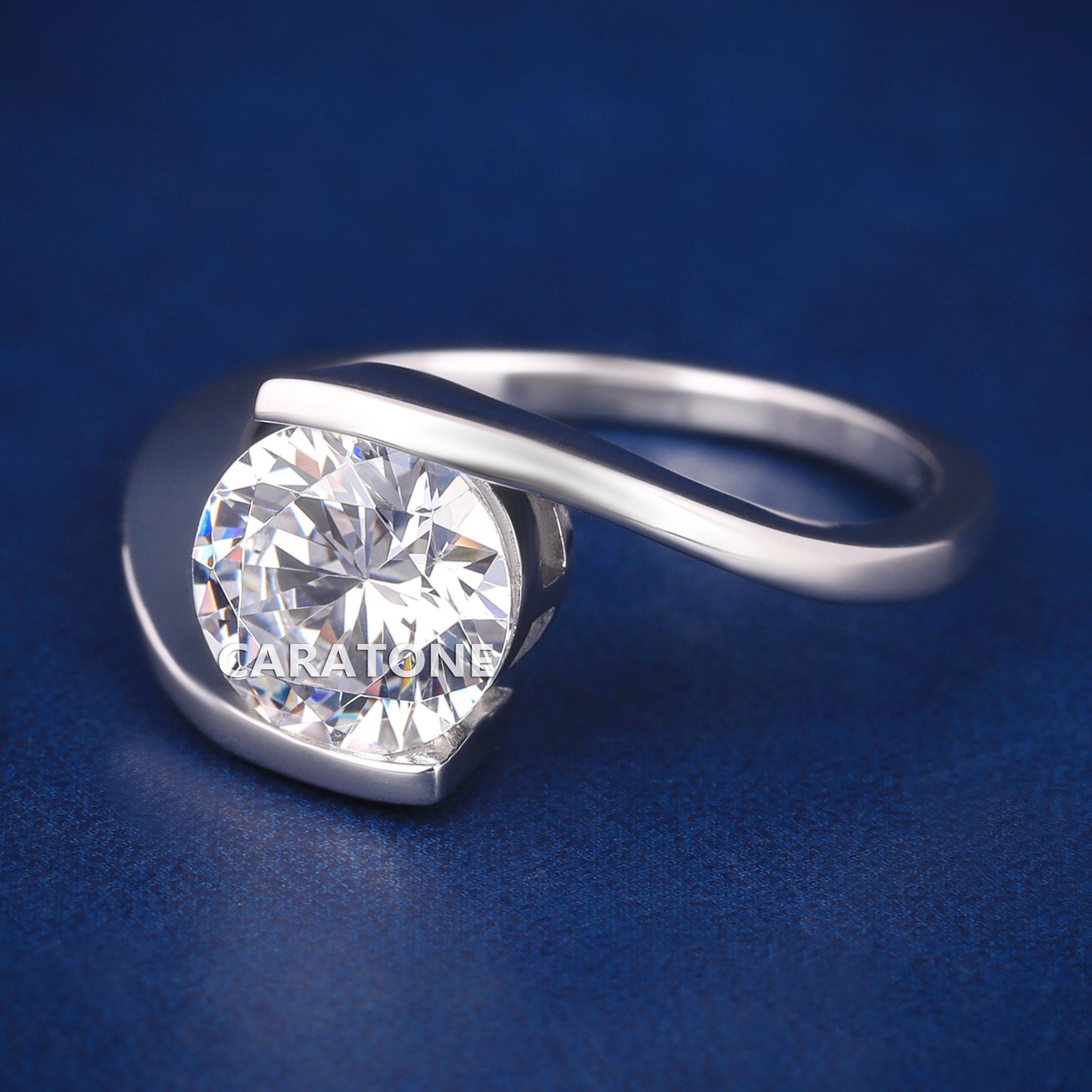 Womens Solitaire Diamond Engagement Ring 925 Silver Tension Setting Expensive Diamond Rings