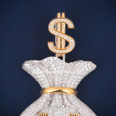Custom Iced Out TR3 Boyshit Money Bag Hip Hop Pendant with Lab Grown Diamonds