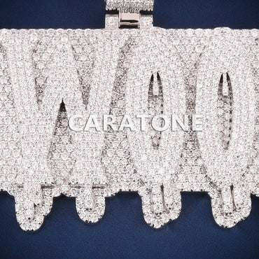 Custom Iced Out Dripping Graffiti Name Hip Hop Pendant with Lab Grown Diamonds