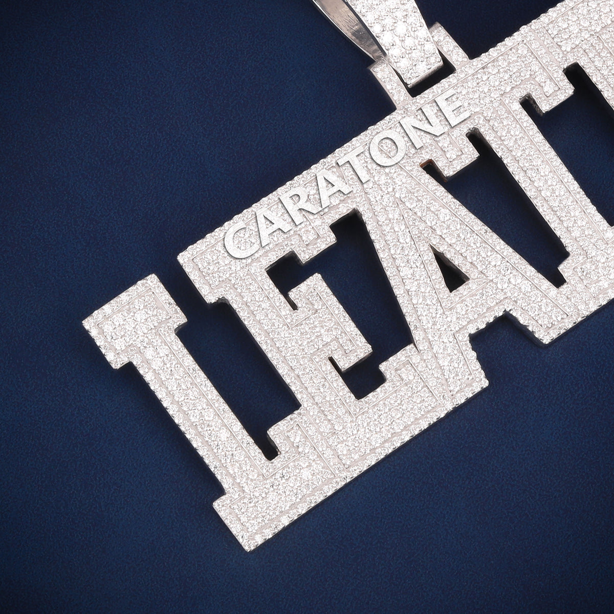 Custom Iced Out LEATER Name Hip Hop Pendant with Lab Grown Diamonds