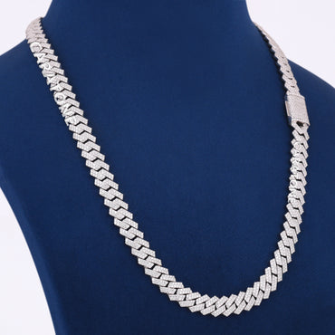 22 inch 8.5 mm Most Expensive Chain Mens 925 Sterling Silver Real Diamond Necklace Womens in Iced Out Custom Cuban Chains