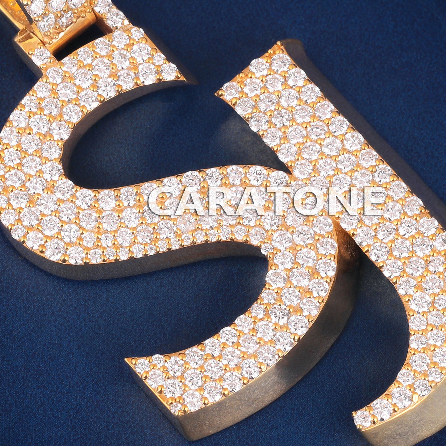 Personalized Custom 14kt Yellow Gold Pendant for Mens Full Iced Out VVS Diamond Gold Pendants Necklaces